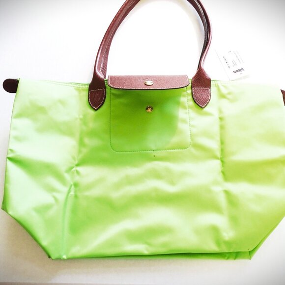 LONGCHAMP Le Pliage Original Large Tote Bag Green Light Recycled Canvas - Picture 9 of 12